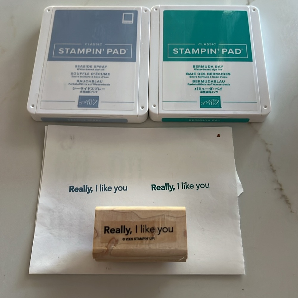 Stampin' Up! Ink Pads in seaside spray Bermuda Bay with Stamp